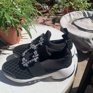 Roger Vivier- Viv' Run Strass Buckle Sneakers in Technical Fabrics